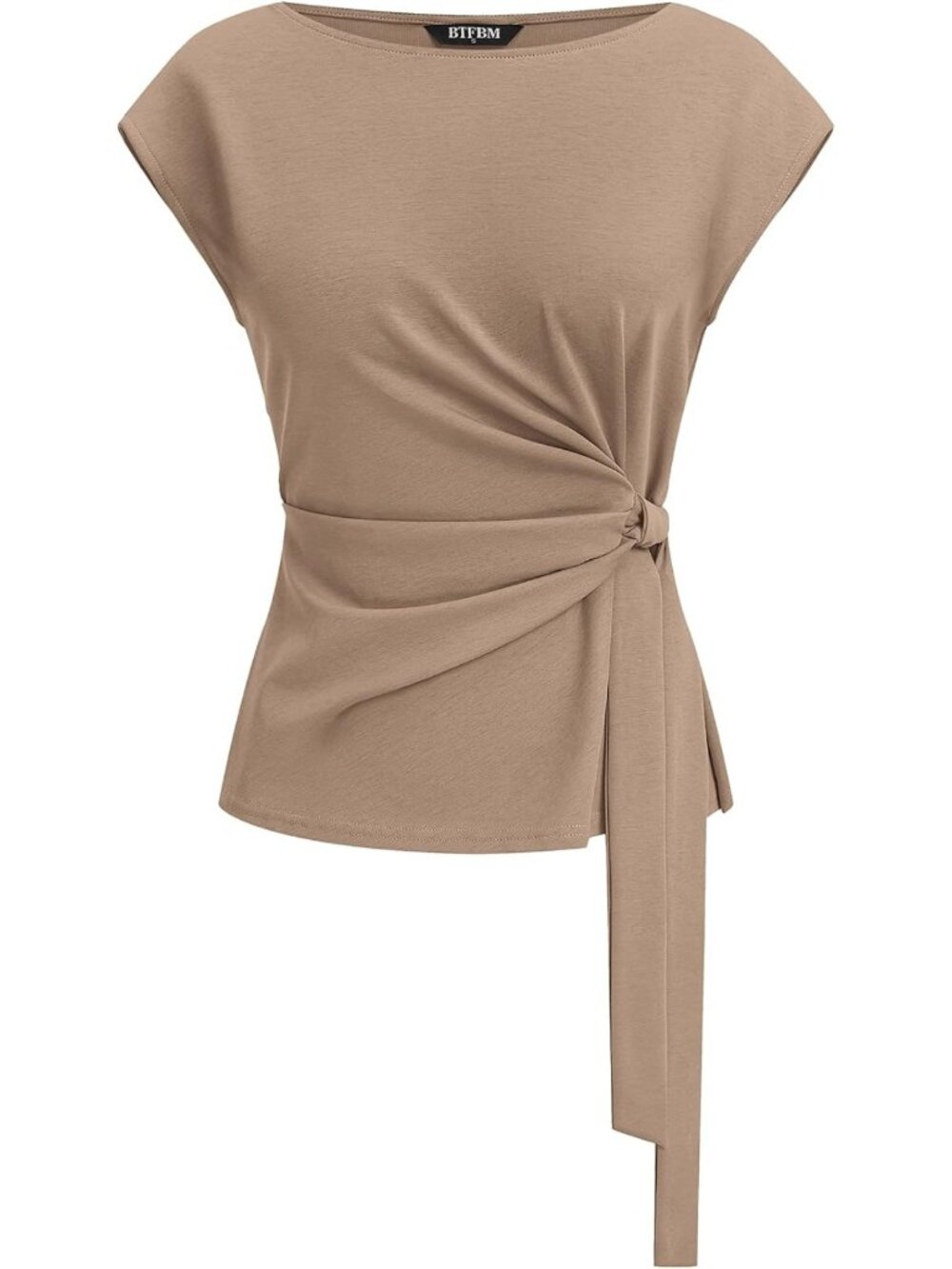 Chic Summer Cap Sleeve Blouse | Stylish Crew Neck Work Shirt for Women